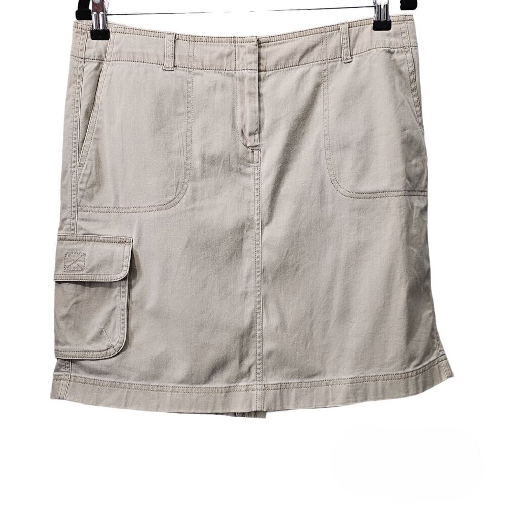 J. Jill Cargo Utility Chino Khaki Tan Mini Skirt